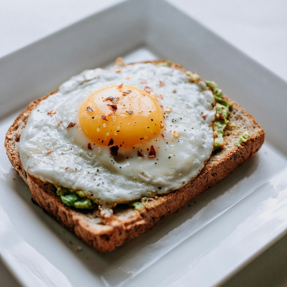 Illustrative breakfast with toast and eggs.